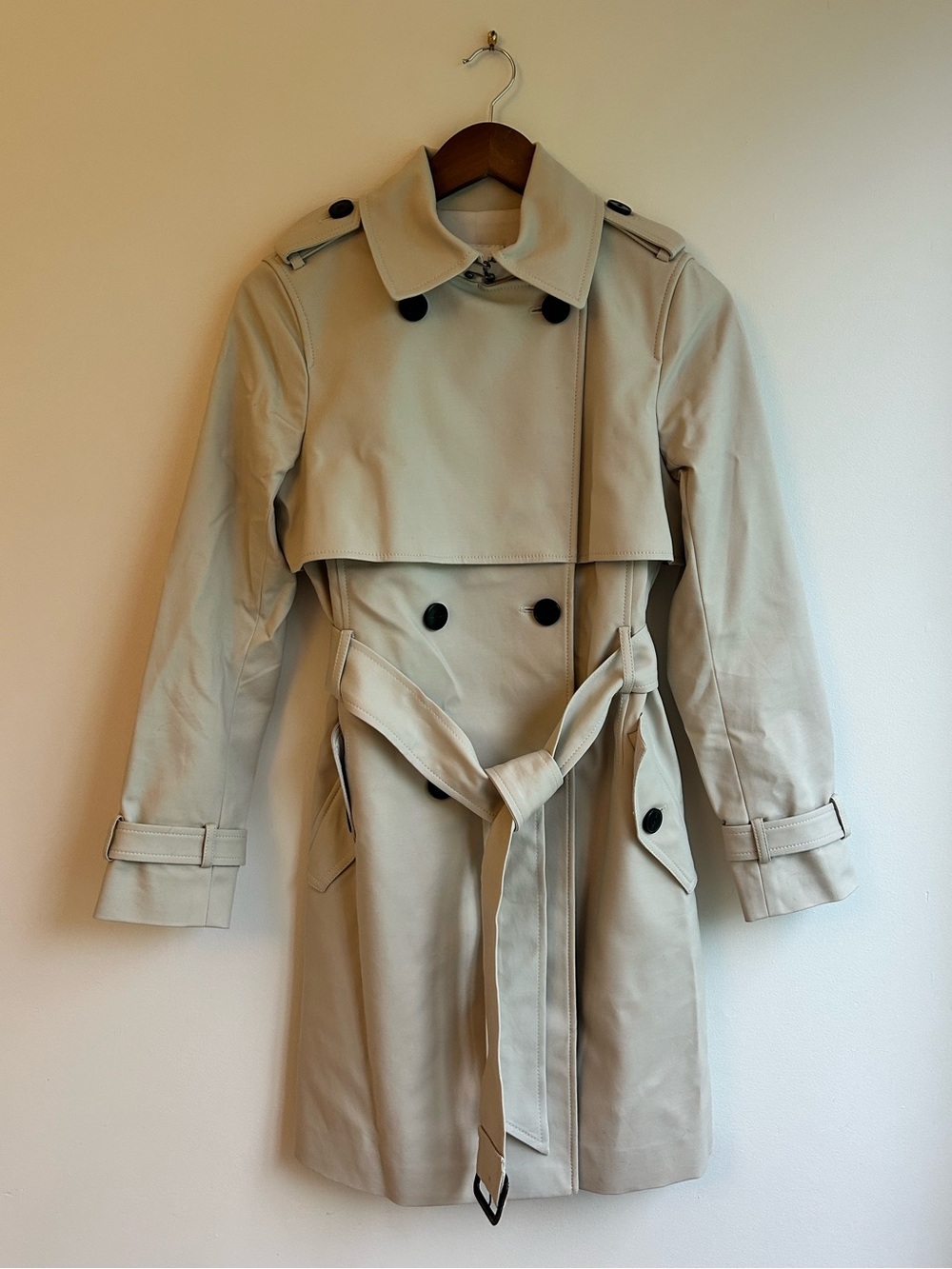 Club Monaco Light Beige Tailored Trench Coat